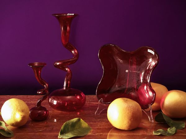 Accessori per la casa in vetro rosso, La Murrina  - Asta La casa moderna - Associazione Nazionale - Case d'Asta italiane