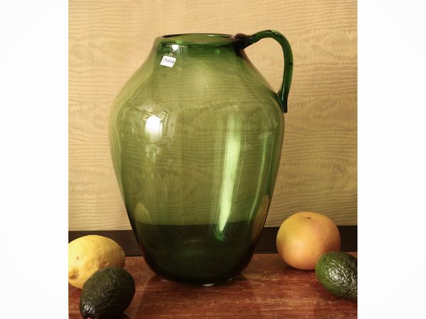 Grande vaso in vetro verde di Empoli  - Asta La casa moderna - Associazione Nazionale - Case d'Asta italiane