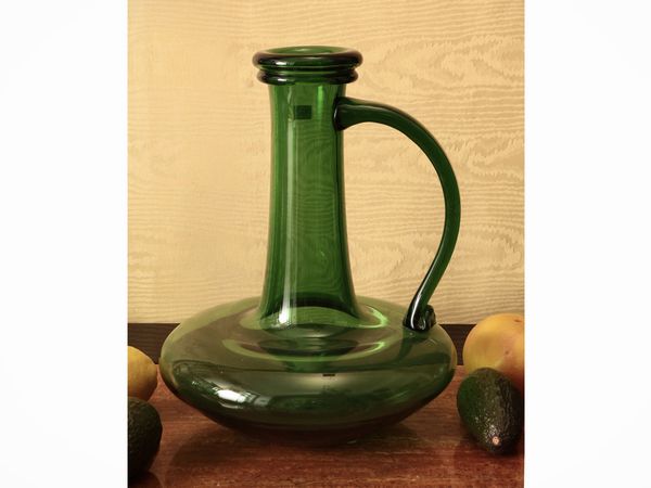 Grande vaso a brocca in vetro verde di Empoli  - Asta La casa moderna - Associazione Nazionale - Case d'Asta italiane