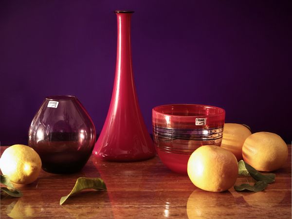 Tre vasi in vetro  - Asta La casa moderna - Associazione Nazionale - Case d'Asta italiane