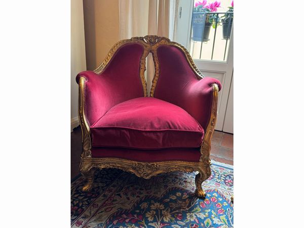 Poltrona in legno intagliato e dorato  - Asta La casa moderna - Associazione Nazionale - Case d'Asta italiane