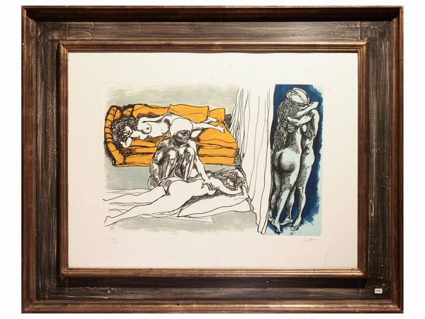 Renato Guttuso : Solim a Usbek  - Asta La casa moderna - Associazione Nazionale - Case d'Asta italiane