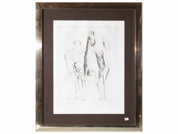 Marino Marini : Uomo e cavalli  - Asta La casa moderna - Associazione Nazionale - Case d'Asta italiane