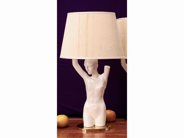 Lume da tavolo in ceramica  - Asta La casa moderna - Associazione Nazionale - Case d'Asta italiane