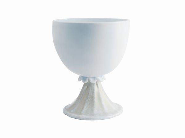 Coppa Fulvio Bianconi per Venini in vetro lattimo e polvere d' oro  - Asta La casa moderna - Associazione Nazionale - Case d'Asta italiane