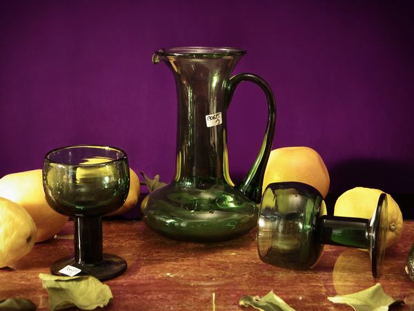Accessori per la tavola in vetro verde di Empoli  - Asta La casa moderna - Associazione Nazionale - Case d'Asta italiane