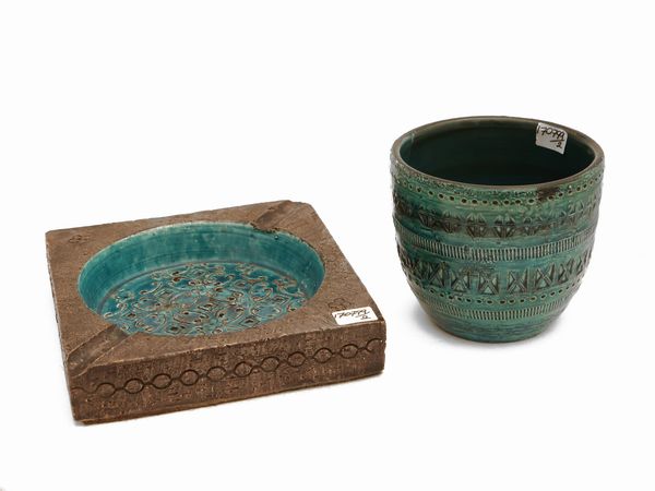 Due accessori per la casa in ceramica smaltata, Aldo Londi per Bitossi  - Asta La casa moderna - Associazione Nazionale - Case d'Asta italiane