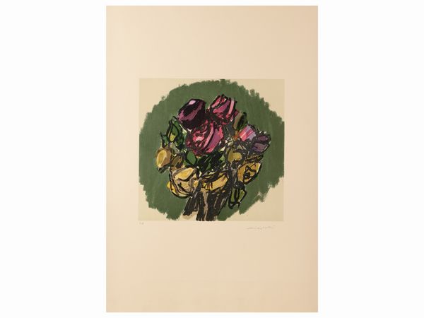 Ennio Morlotti : Nudo e Fiori  - Asta La casa moderna - Associazione Nazionale - Case d'Asta italiane