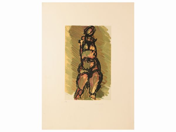 Ennio Morlotti : Nudo e Fiori  - Asta La casa moderna - Associazione Nazionale - Case d'Asta italiane