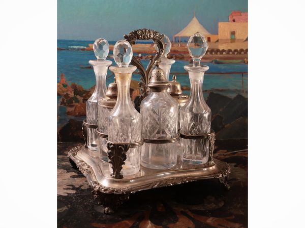 Grande cruet in metallo argentato  - Asta La casa moderna - Associazione Nazionale - Case d'Asta italiane