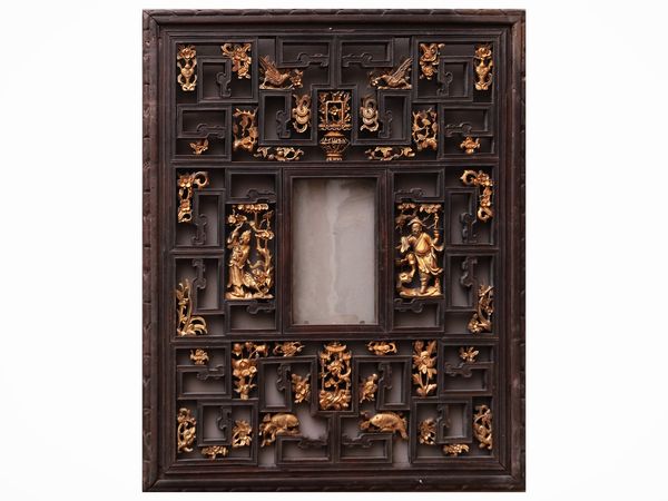 Pannello in legno intagliato e in parte dorato  - Asta La casa moderna - Associazione Nazionale - Case d'Asta italiane