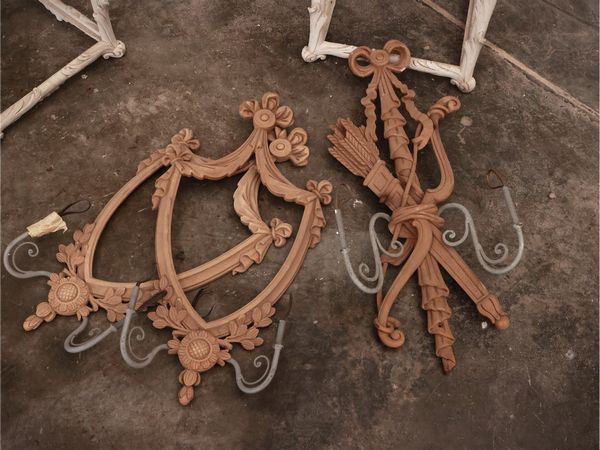 Complementi per l'illuminazione in legno  - Asta La casa moderna - Associazione Nazionale - Case d'Asta italiane