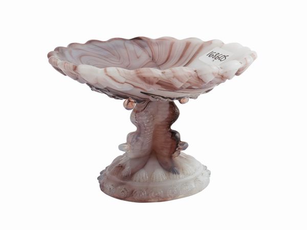 Alzatina in vetro calcedonio  - Asta La casa moderna - Associazione Nazionale - Case d'Asta italiane