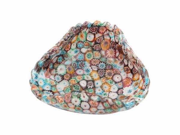 Coppa di forma triangolare in vetro, Fratelli Toso  - Asta La casa moderna - Associazione Nazionale - Case d'Asta italiane