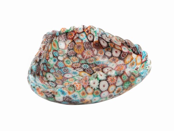 Coppa di forma triangolare in vetro, Fratelli Toso  - Asta La casa moderna - Associazione Nazionale - Case d'Asta italiane