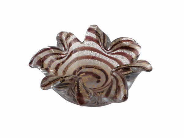 Coppa Barovier & Toso della serie  Zebrati  - Asta La casa moderna - Associazione Nazionale - Case d'Asta italiane