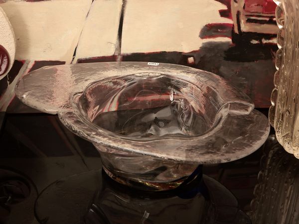 Grande centrotavola in vetro soffiato incolore  - Asta La casa moderna - Associazione Nazionale - Case d'Asta italiane