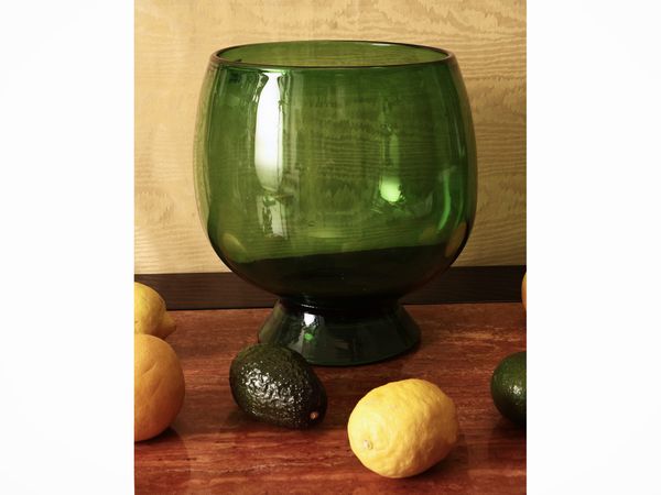 Grande vaso ovoidale in vetro verde di Empoli  - Asta La casa moderna - Associazione Nazionale - Case d'Asta italiane