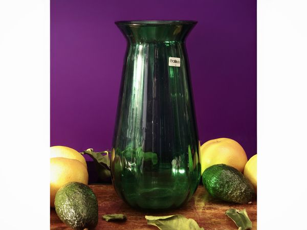 Grande vaso in vetro verde di Empoli  - Asta La casa moderna - Associazione Nazionale - Case d'Asta italiane