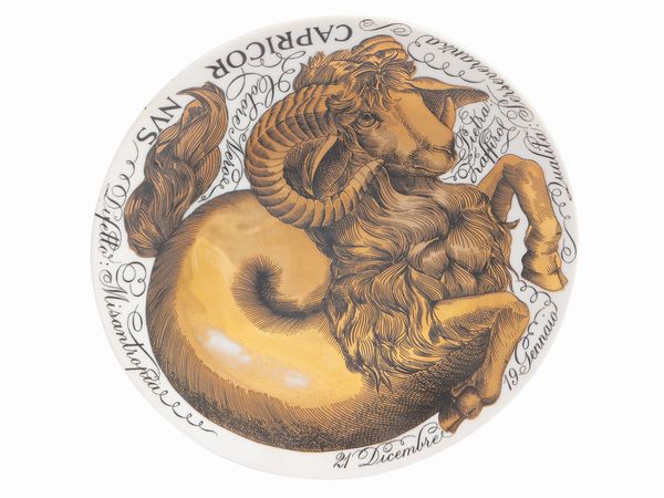 Piero Fornasetti : Gli influssi astrali, Serie speciale per Corisia, 1966 e seguenti  - Asta La casa moderna - Associazione Nazionale - Case d'Asta italiane