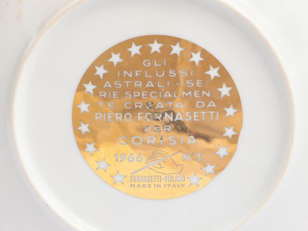 Piero Fornasetti : Gli influssi astrali, Serie speciale per Corisia, 1966 e seguenti  - Asta La casa moderna - Associazione Nazionale - Case d'Asta italiane
