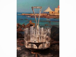 Grande cruet in metallo argentato  - Asta La casa moderna - Associazione Nazionale - Case d'Asta italiane