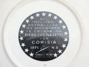 Piero Fornasetti : Gli influssi astrali, Serie speciale per Corisia, 1966 e seguenti  - Asta La casa moderna - Associazione Nazionale - Case d'Asta italiane