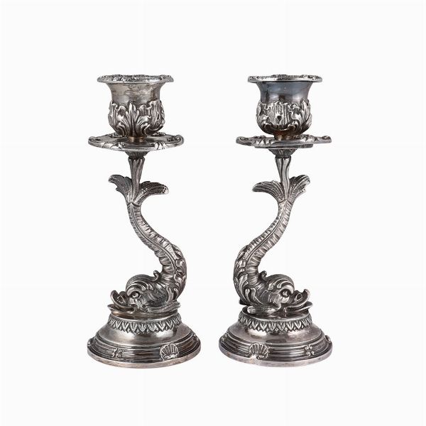 COPPIA DI CANDELIERI DA TAVOLA, GIANMARIA BUCCELLATI  - Asta Gioielli importanti e argenti  - Associazione Nazionale - Case d'Asta italiane