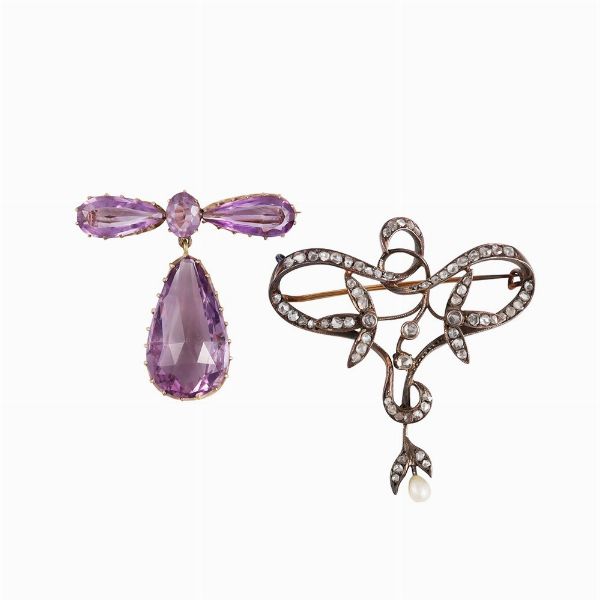 DUE SPILLE  - Asta Gioielli importanti e argenti  - Associazione Nazionale - Case d'Asta italiane