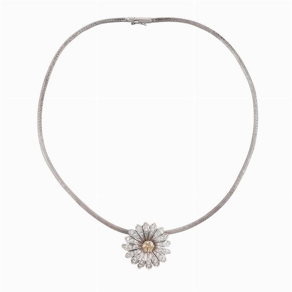 GIROCOLLO CON PENDENTE-SPILLA  - Asta Gioielli importanti e argenti  - Associazione Nazionale - Case d'Asta italiane