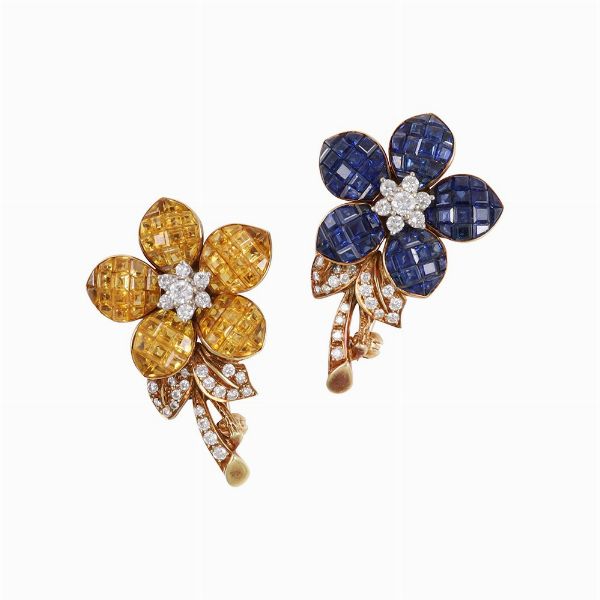 COPPIA DI SPILLE, SABBADINI  - Asta Gioielli importanti e argenti  - Associazione Nazionale - Case d'Asta italiane