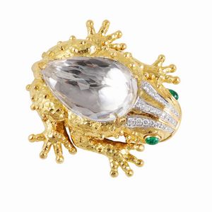 SPILLA-PENDENTE RANA, DAVID WEBB  - Asta Gioielli importanti e argenti  - Associazione Nazionale - Case d'Asta italiane