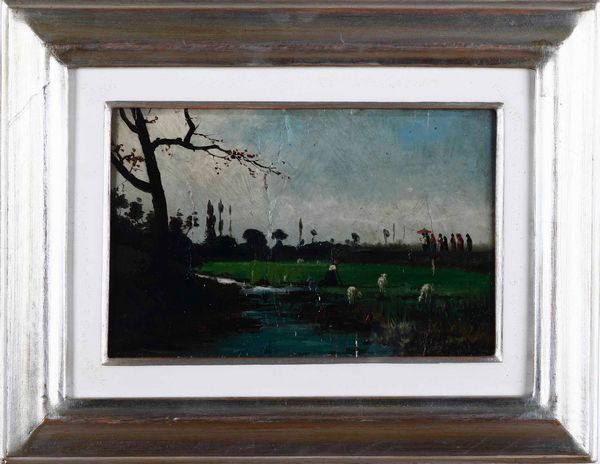 Costantino Prinetti : Paesaggio con figure  - Asta Dipinti del XIX-XX Secolo - Associazione Nazionale - Case d'Asta italiane