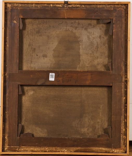 Scuola inglese del XVIII secolo Ritratto di dama con drappo blu  - Asta Dipinti del XIX-XX Secolo - Associazione Nazionale - Case d'Asta italiane