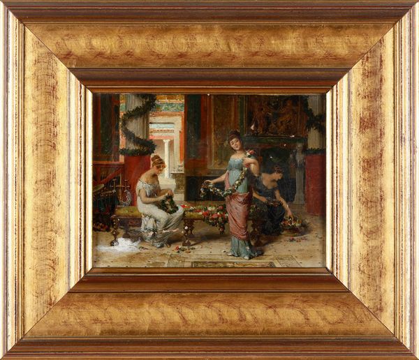 Firmato al retro R. Giannetti 1918 Scena pompeiana  - Asta Dipinti del XIX-XX Secolo - Associazione Nazionale - Case d'Asta italiane