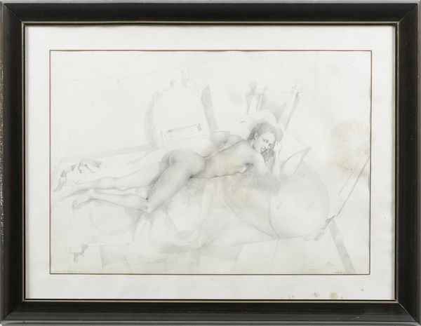 Ugo Attardi : Nudo femminile sdraiato  - Asta Dipinti del XIX-XX Secolo - Associazione Nazionale - Case d'Asta italiane