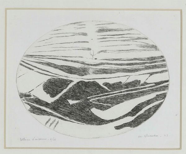 Mario Chianese : Colline D'Inverno, 1963  - Asta Dipinti del XIX-XX Secolo - Associazione Nazionale - Case d'Asta italiane