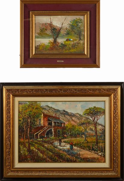 A. Amalfitano e R.Monti Paesaggi  - Asta Dipinti del XIX-XX Secolo - Associazione Nazionale - Case d'Asta italiane