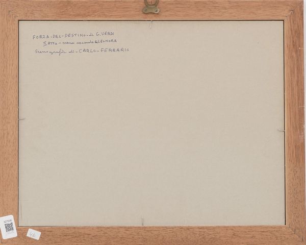 Carlo Ferrario : Scenografia riferita a La forza del Destino, scena II, da Verdi  - Asta Dipinti del XIX-XX Secolo - Associazione Nazionale - Case d'Asta italiane