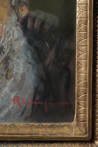 Roberto Carignani : Ritratto di anziano con pipa  - Asta Dipinti del XIX-XX Secolo - Associazione Nazionale - Case d'Asta italiane