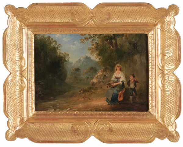 Anonimo Paesaggio con figure  - Asta Dipinti del XIX-XX Secolo - Associazione Nazionale - Case d'Asta italiane