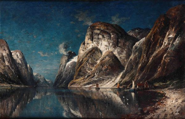 J. Rollin Paesaggio montano con lago  - Asta Dipinti del XIX-XX Secolo - Associazione Nazionale - Case d'Asta italiane