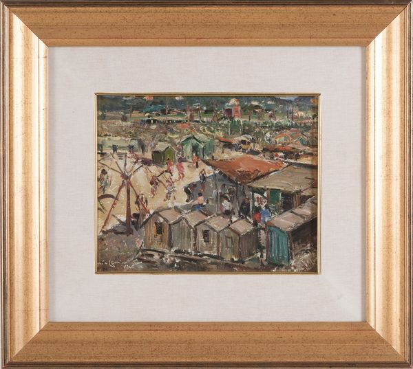 Guido Casciaro : Stabilimento Balneare,  1946  - Asta Dipinti del XIX-XX Secolo - Associazione Nazionale - Case d'Asta italiane