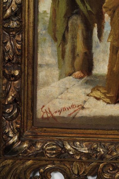 Emilio Magistretti : Scena religiosa  - Asta Dipinti del XIX-XX Secolo - Associazione Nazionale - Case d'Asta italiane