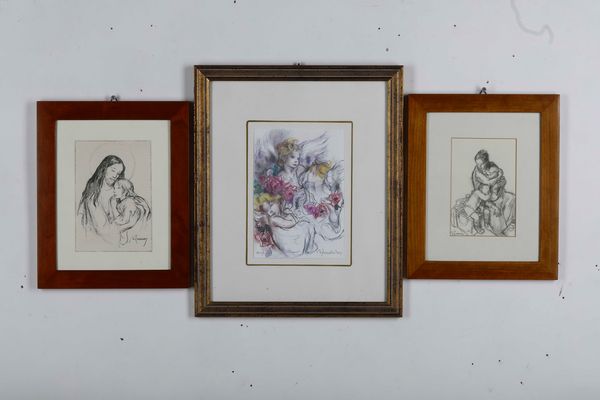 Adelina Zandrino : Cristo con bambino<BR>Maternit  - Asta Dipinti del XIX-XX Secolo - Associazione Nazionale - Case d'Asta italiane