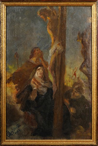 Emilio Magistretti : Crocifissione  - Asta Dipinti del XIX-XX Secolo - Associazione Nazionale - Case d'Asta italiane