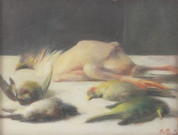 ALESSANDRO POMI : Natura morta con cacciagione  - Asta Dipinti del XIX-XX Secolo - Associazione Nazionale - Case d'Asta italiane