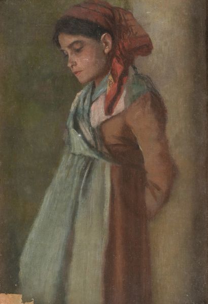 Francesco Saverio Torcia : Ritratto di fanciulla  - Asta Dipinti del XIX-XX Secolo - Associazione Nazionale - Case d'Asta italiane