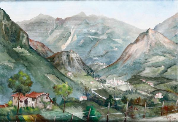 Gianni Reggio (1898 - 1961) Maggio (Valsassina) La Vallata  - Asta Dipinti del XIX-XX Secolo - Associazione Nazionale - Case d'Asta italiane