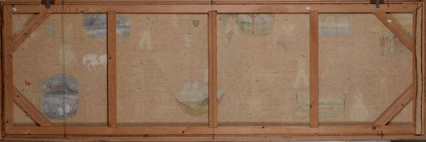 Pannello con figure ricamate e dipinte  - Asta Dipinti del XIX-XX Secolo - Associazione Nazionale - Case d'Asta italiane